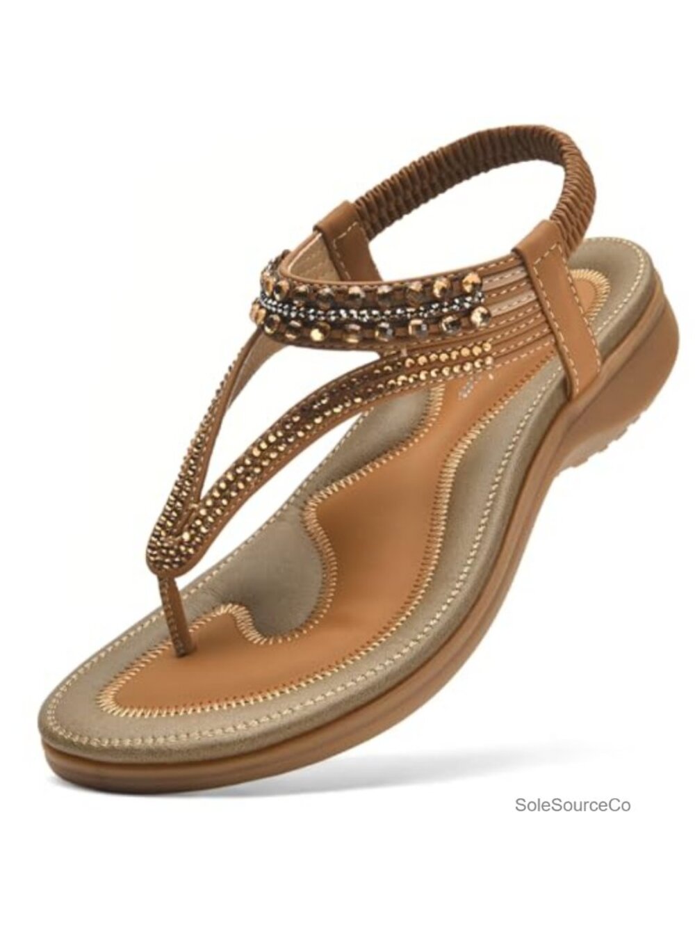 Elegant Slingback Rhinestone Sandals Arch Support Comfort Summer Shoes PU